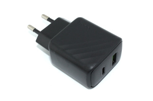 Блок питания (сетевой адаптер) HOCO CS23A Sunlight 1xUSB + 1xUSB-C, 3A, 30W, черный