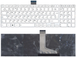 Клавиатура для ноутбука Toshiba Satellite C55 C55-A C55dt белая (с рамкой)