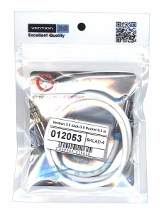 Кабель Vention 3.5 Jack-3.5 Socket 0,5 m белый круглый
