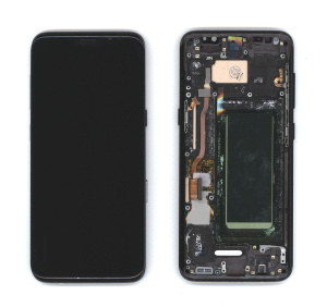 Дисплей для Samsung Galaxy S8 SM-G950F в сборе с тачскрином и рамкой OLED черный