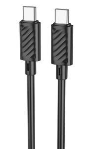 Кабель USB-C HOCO X88 Gratified Type-C-Type-C, 3A, 60W, 1м, черный