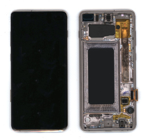 Дисплей для Samsung Galaxy S10 Plus G975F в сборе с тачскрином ServicePack white ceramic GH82-18849J