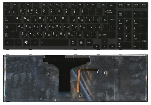 Клавиатура для ноутбука Toshiba Satellite A660 A665 черная с подсветкой