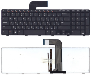 Клавиатура для ноутбука Dell Inspiron 17R N7110 черная с рамкой с подсветкой