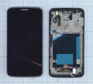 Дисплей для LG G2 D801 черный с рамкой