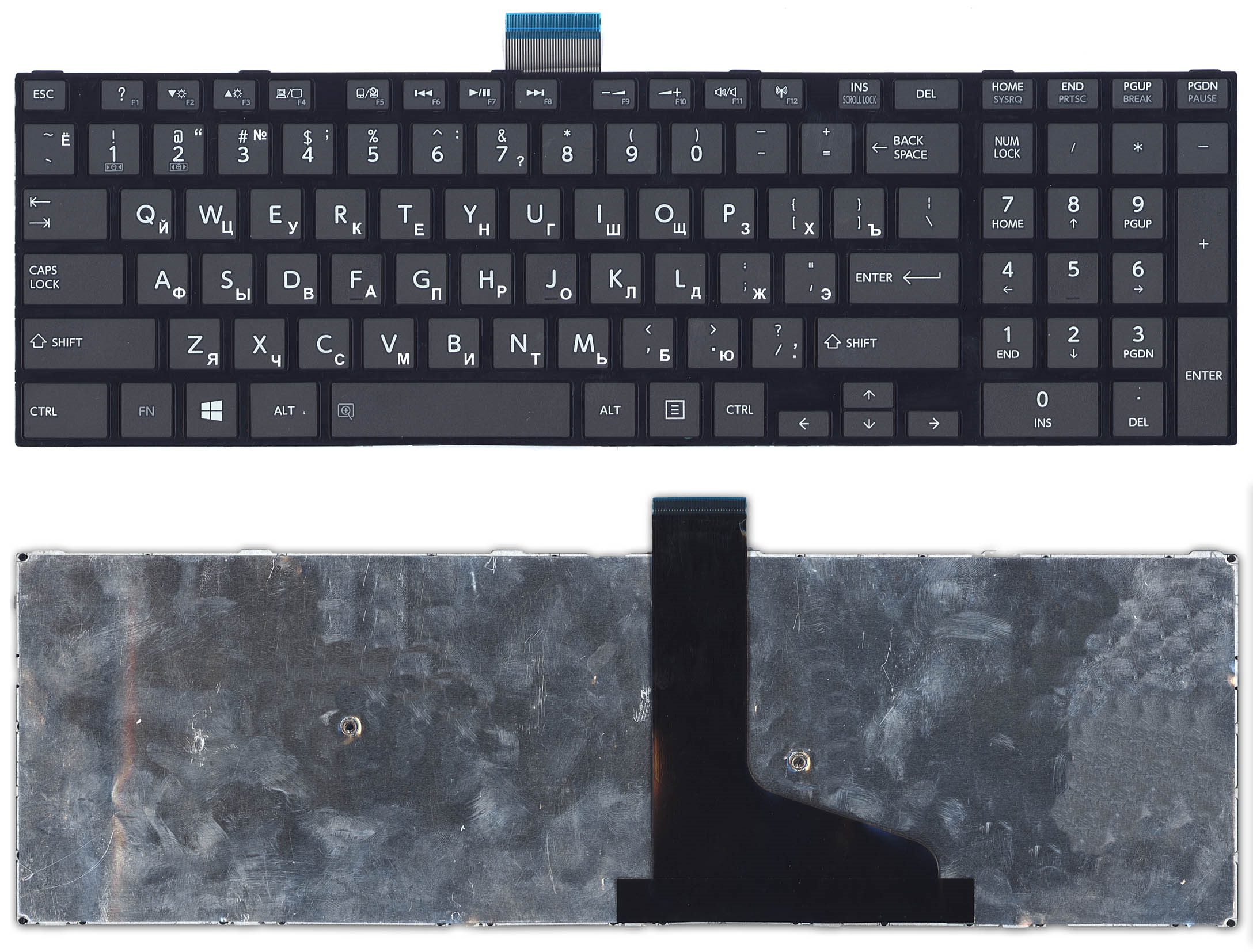 Клавиатура для ноутбука Toshiba L50D-A L70-A S50-A S50D-A S70D-A черная плоский Enter