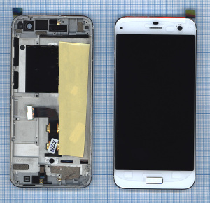 Дисплей для ZTE Blade S7 белый с рамкой