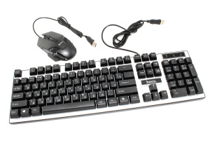 Игровая проводная клавиатура с мышкой Hoco GM18 Luminous gaming (Russian version), с подсветкой