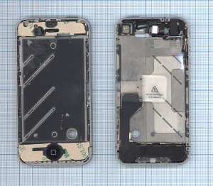 Средняя и боковая рамки в сборе для Apple IPhone 4G silver