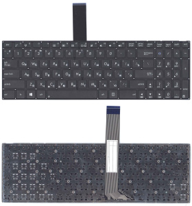 Клавиатура для ноутбука Asus K56 черная без рамки, плоский Enter