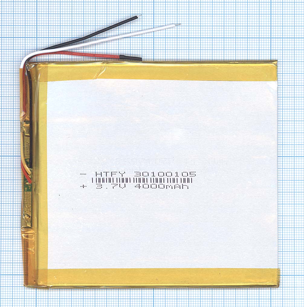 Аккумулятор Li-Pol (батарея) 3*100*105мм 3pin 3.7V/4000mAh