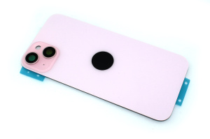 Задняя крышка (стекло) для iPhone 15 Plus (A3094) в сборе со стеклом камеры розовая