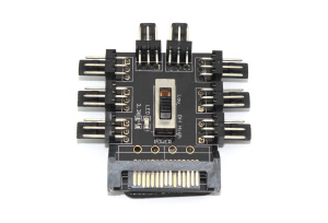 Переходник питания SATA для подключения до 8 вентиляторов 3 контакта 12V