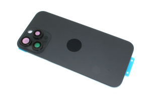 Задняя крышка (стекло) для iPhone 16 Pro Max (A3296) в сборе со стеклом камеры черная