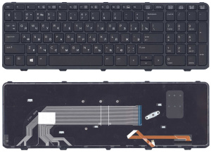 Клавиатура для ноутбука HP 450 G2 черная с рамкой с подсветкой