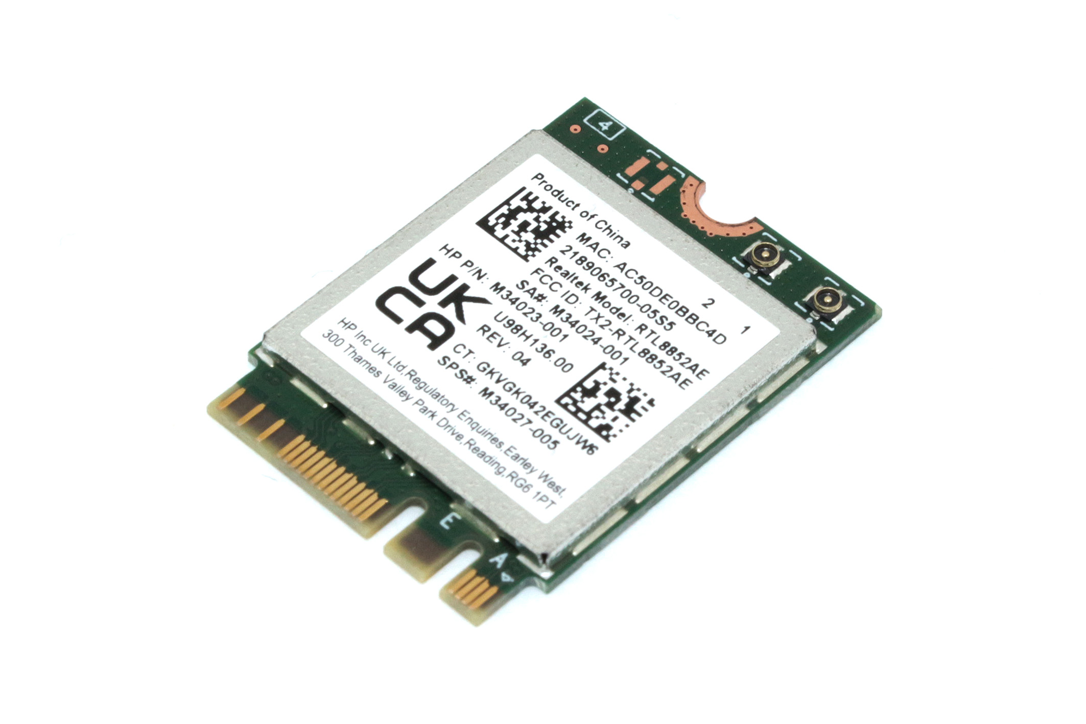 Wi-Fi адаптер + Bluetooth M34027-005/M34023-001/M34023-002/5W10V25797 RTL8852AE