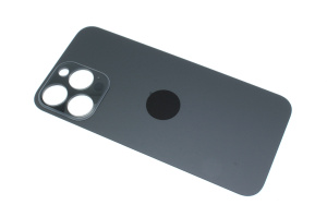 Задняя крышка (стекло) для iPhone 14 Pro Max (A2895) со стеклом камеры (широкий вырез) черный