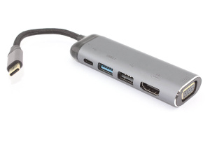 Кабель Type-C на VGA + HDMI + USB 3.1 + Type C + PD + USB 2.0