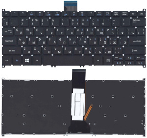 Клавиатура для ноутбука Acer Aspire V5-122P черная с подсветкой