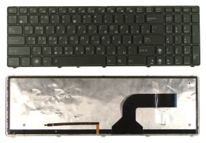 Клавиатура для ноутбука Asus K52 черная с подсветкой