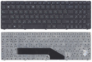 Клавиатура для ноутбука Asus K50 K60 K70 черная без рамки (плоский Enter)