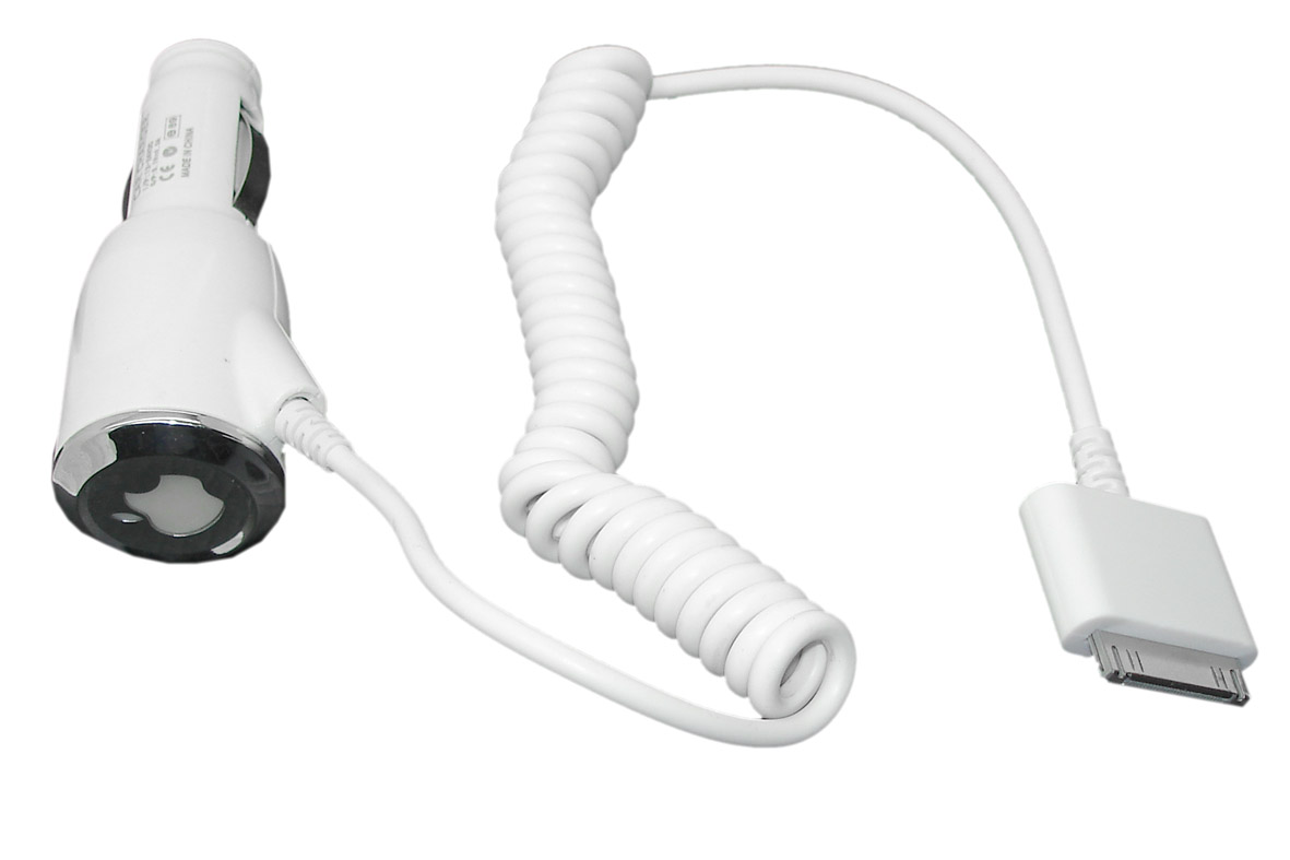 Автомобильная зарядка для Apple iPhone4s,  iPhone4 (5V, 1A) white