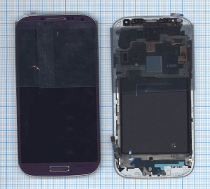 Дисплей для Samsung Galaxy S4 GT-I9500 фиолетовый с рамкой