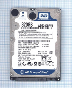 Жесткий диск 2.5" WD Scorpio Blue 320GB, SATA II, WD3200BPVT
