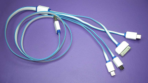 Кабель для зарядки USB (4-в-1)  (Apple 30pin, Apple Lightning 8Pin, USB Type-C, USB-Micro) 1m