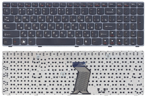 Клавиатура для ноутбука Lenovo IdeaPad G500 G700 черная с серой рамкой