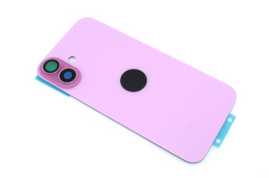 Задняя крышка (стекло) для iPhone 16 Plus (A3290) в сборе со стеклом камеры розовая