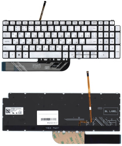 Клавиатура для ноутбука Dell Inspiron 5584 серебристая