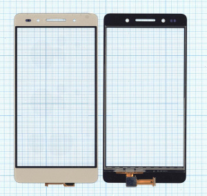 Сенсорное стекло (тачскрин) для Huawei Honor 7 золотое