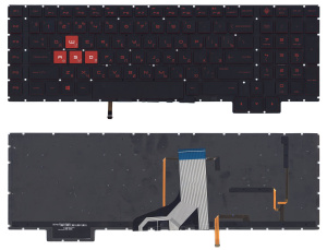 Клавиатура для ноутбука HP Omen 17-AN000 черная с красной подсветкой