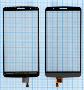 Сенсорное стекло (тачскрин) для LG G3 D855 черное с серым