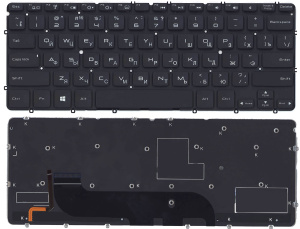 Клавиатура для ноутбука Dell XPS 12 13 черная с подсветкой