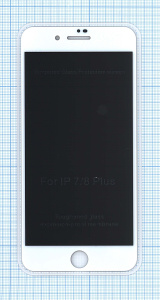 Защитное стекло Privacy "Анти-шпион" для iPhone 7/8 Plus белое