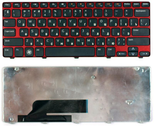 Клавиатура для ноутбука Dell Inspiron M101Z M102Z 1120 1122 черная с красной рамкой