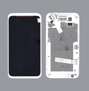 Дисплей для HTC Desire 210 черный с белой рамкой