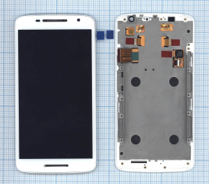 Дисплей для Motorola Moto X Play белый c рамкой