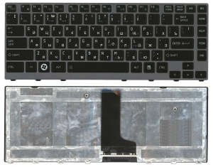 Клавиатура для ноутбука Toshiba Satellite M600 M640 M645 P745 черная с темно-серой рамкой
