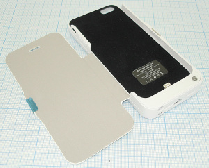 Аккумулятор/чехол для Apple iPhone 5 4200 mAh белый leather cover