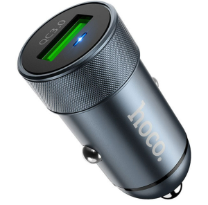 Автомобильная зарядка HOCO Z32 Speed Up, 1xUSB, 3A, 18W, серый металлик