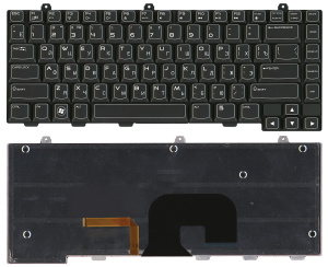 Клавиатура для ноутбука Dell Alienware M14X черная с подсветкой