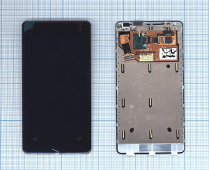 Дисплей для Nokia Lumia 800 черный с рамкой