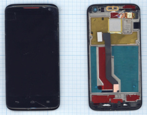 Дисплей для Huawei Ascend D1 U9500 черный с рамкой