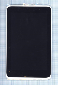 Модуль (матрица + тачскрин) для Lenovo A7-50 A3500 черный с белой рамкой