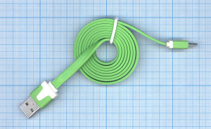Плоский кабель Color USB-microUSB 1.0m USB-2.0 Green (Зеленый)