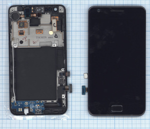 Дисплей для Samsung Galaxy S2 GT-I9100 черный с рамкой