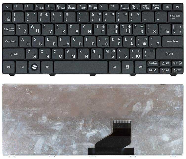 Клавиатура для ноутбука Acer Aspire One 521 532H AO532H D255 D260 D270 NAV50 PAV80 черная